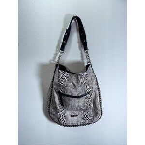 Jessica Simpson Hobo Shoulder Bag Modern Glam Rock Showstopper Animal Print Bag